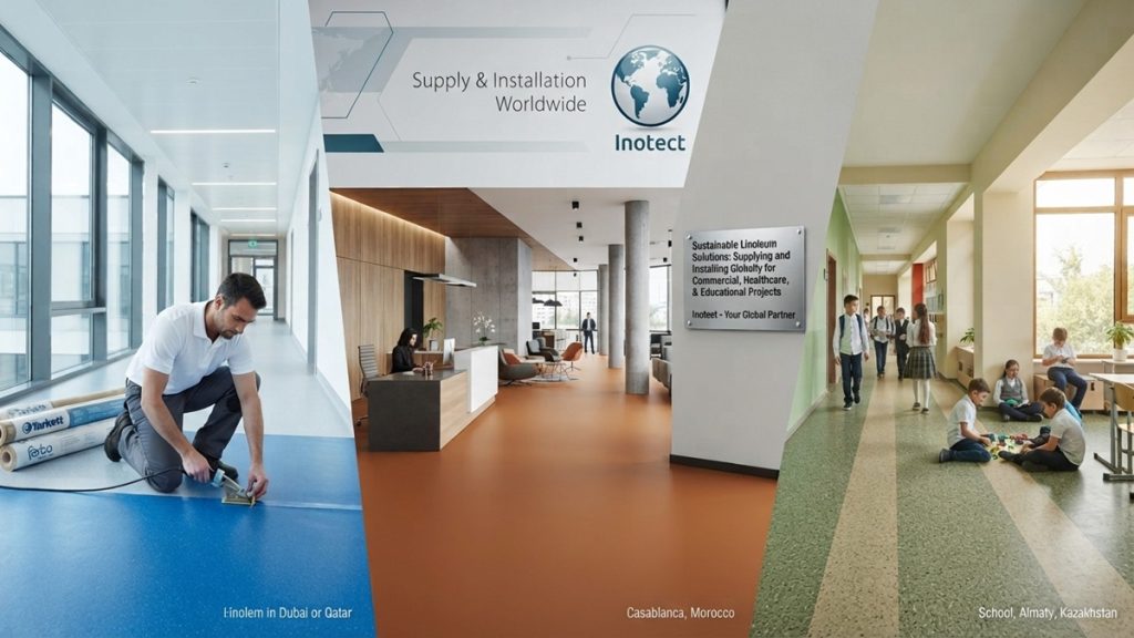 Inotect Tarkett and Forbo linoleum flooring supply and installation services worldwide